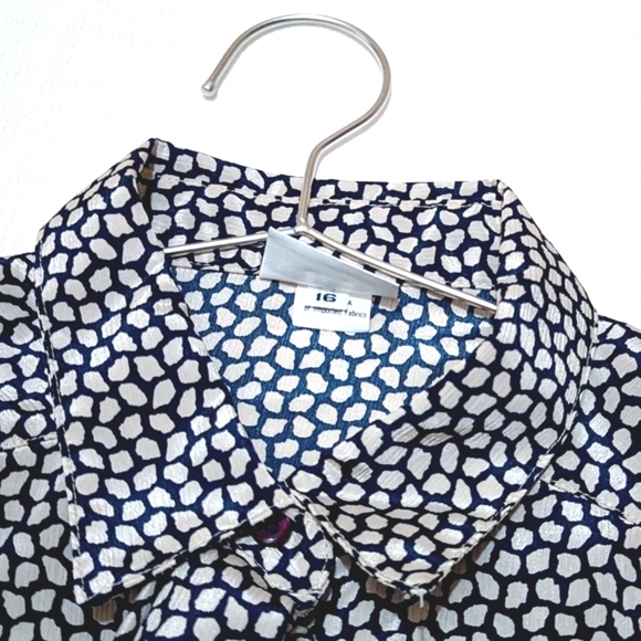 Russ | Vintage Button Blouse | Abstract Spot Ruffle | Art Deco | Business Office - Picture 7 of 7